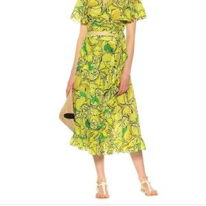 Diane von Furstenberg lemon print maxi skirt
